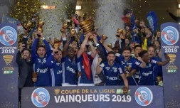 Strasbourg remporte la finale de la Coupe de la Ligue face à Guingamp le 30 mars 2019 à Villeneuve d'Ascq