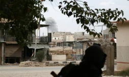 Un combattant rebelle dans la region de la Ghouta orientale, le 17 décembre 2015