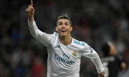L'attaquant du Real Madrid Cristiano Ronaldo, auteur d'un doublé contre le PSG, le 14 février 2018 au stade Santiago Bernabeu