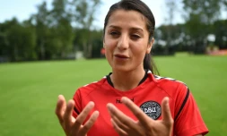 L'attaquante danoise d'origine afghane Nadia Nadim, le 22 juillet 2017 à Utrecht