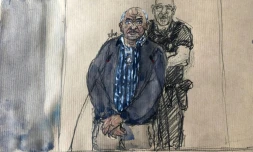 Croquis d'audience de Dino Scala à l'ouverture de son procès à Douai, le 10 juin 2022 