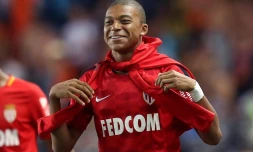 L'attaquant de Monaco Kylian Mbappé après le match contre Marseille à Louis II, le 27 août 2017  