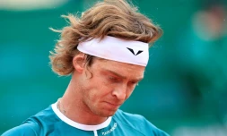Le Russe Andrey Rublev, tenant du titre, éliminé dès son entrée en lice à Monte-Carlo, le 10 avril 2024