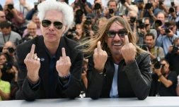 Le réalisateur américain Jim Jarmusch (g) et le chanteur américain Iggy Pop, le 19 mai 2016 à Cannes