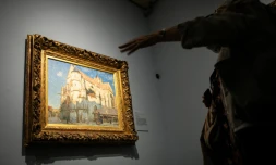 Le tableau "L'église de Moret" d'Alfred Sisley, issu de la collection de l'industriel François Depeaux, est exposé au musée des Beaux-arts (MBA) de Rouen le 22 août 2020