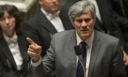 Stéphane Le Foll lors des questions au gouvernement le 4 avril 2016 à l'Assemblée nationale à Paris