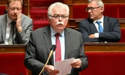 Le chef des députés communistes André Chassaigne, le 16 mai 2023 pendant une séance de questions au gouvernement