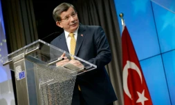 Le Premier ministre turc Davutoglu le 18 mars 2016 à Bruxelles