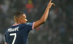 L'attaquant du PSG Kylian Mbappé au cours du match de L1 contre Strasbourg, le 14 août 2021 au Parc des Princes