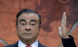 Carlos Ghosn pendant une conférence de presse à Paris en septembre 2017