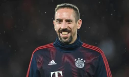 L'ex-milieu français du Bayern Munich, Franck Ribéry, avant le 8e de finale aller de la Ligue des champions à Liverpool, le 19 février 2019