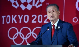 Le président du comité d'organisation des Jeux olympiques de Tokyo le 24 juillet 2019 dans la capitale japonaise