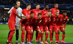 L'équipe du Bayern Munich avant le coup d'envoi du huitiÚme de finale aller de Ligue des champions remporté sur la pelouse de Chelsea (3-0) le 25 février 2020.