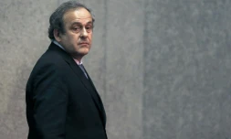 Michel Platini, alors patron de l'UEFA, le 28 août 2015 à Monaco