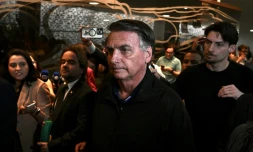 L'ancien président brésilien Jair Bolsonaro à son arrivée au Congrès à Brasilia, le 21 juillet 2025
