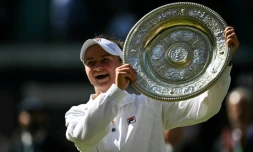 La TchĂšque Barbora Krejcikova, victorieuse de Wimbledon, le 13 juillet 2024