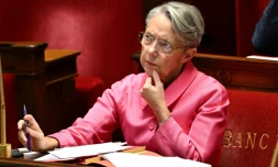 La Première ministre Elisabeth Borne au Parlement à Paris, le 23 octobre 2023  