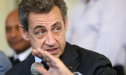 L'ex-président français Nicolas Sarkozy lors d'une conférence de presse à Saint-André, sur l'île de La Réunion, le 27 mai 2016