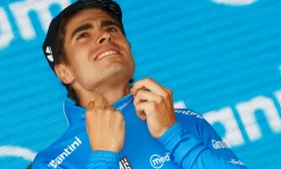 L'Espagnol Mikel Landa (Sky), lors de la 17e étape du Giro, le 24 mai 2017 à Tirano