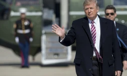 Donald Trump à la base Andrews Air Force dans le Maryland, le 2 mars 2017