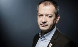 Pascal Pavageau photographié à Paris le 4 avril 2018