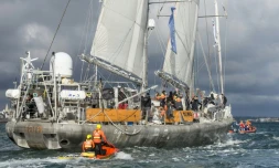Le voilier scientifique Tara en octobre 2018 Ă Lorient