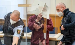 Le Syrien Eyad al-Gharib au tribunal de Coblence, le 24 février 2021 en Allemagne