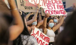 Manifestation Ă l'initiative de #Iwas contre la violence et les agressions sexuelles contre les femmes, Ă Ajaccio le 5 juillet 2020
