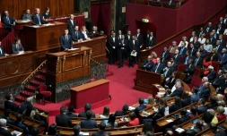 Le président Emmanuel Macron devant les députés et sénateurs, le 3 juillet 2017 à Versailles