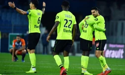 Le bonheur des Lillois vainqueur du choc de Ligue 1 contre Montpellier, le 4 décembre 2018 à La Mosson