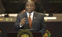 Le président sud-africain Cyril Ramaphosa au Cap, le 9 février 2023