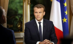 Emmanuel Macron lors de son interview télévisée, le 15 octobre 2017