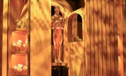 Une statue des Oscars, lors d'un événement préparatoire avant la 96e cérémonie, le 5 mars 2024 à Hollywood