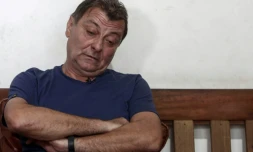 Cesare Battisti à Cananeia lors d'une interview avec l'AFP le 20 octobre 2017