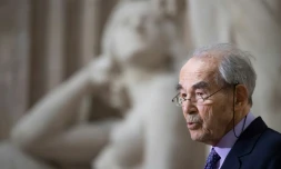 L'ancien garde des Sceaux, Robert Badinter, lors des célébrations du 40e anniversaire de l'abolition de la peine de mort au Panthéon, le 9 octobre 2021 à Paris