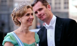 L'infante Cristina d'Espagne et son mari Inaki Urdangarin à Stockholm le 19 juin 2010