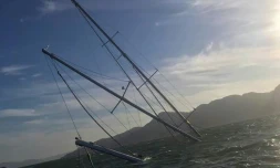 Le Phocéa en train de sombrer au large de l'ßle de Langkawi en Malaisie le 19 février 2021