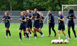 Les Bleues lors d'une séance d'entraînement à Zwijndrecht, le 23 juillet 2017