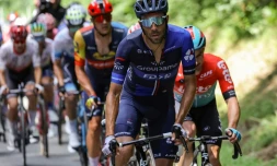 Le cycliste français Thibaut Pinot lors de l'ascension du Col de la Croix Rosier durant la 12e étape du Tour de France, le 13 juillet 2023