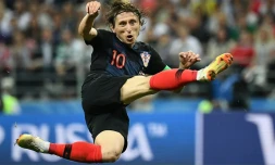 Le maître à jouer de la Croatie Luka Modric contre l'Angleterre, en demi-finale du Mondial, le 11 juillet 2018 à Moscou 
