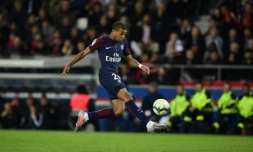L'attaquant du PSG Kylian Mbappé face à Nice, le 27 octobre 2017 au Parc des Princes