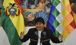 Le président sortant bolivien Evo Morales à La Paz le 23 octobre 2019