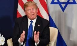 Le président américain Donald Trump lors d'une rencontre avec le Premier ministre israélien à Davos 