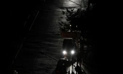 Les rues de Caracas plongées dans le noir pendant une nouvelle panne d'électricité, le 29 mars 2019 au Venezuela
