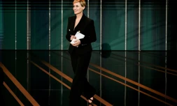 L'actrice Judith GodrÚche à la cérémonie des César, le 23 février 2024 à Paris