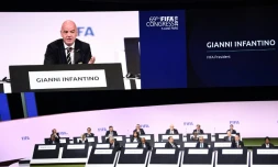 Le président de la Fifa Gianni Infantino ouvre le 69e Congrès de l'instance internationale, le 5 juin 2019 à Paris 