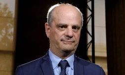 Le ministre de l'Education nationale Jean-Michel Blanquer le 26 mai 2021 lors d'une conférence de presse à Paris