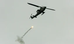 Un hélicoptère de l'armée israélienne lors de frappes sur la bande Gaza, le 2 mars 2008