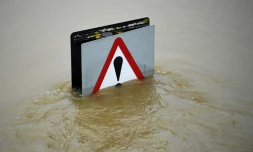 Inondation Ă Shrewsbury, dans l'ouest de l'Angleterre, aprĂšs le passage de la tempĂȘte Christoph, le 22 janvier 2021