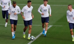 Les joueurs du PSG lors d'une séance d'entraînement à Saint-Germain-en-Laye, le 17 septembre 2019, veille du choc contre le Real Madrid 